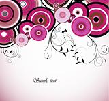 Romantic pink ring. Floral background. Vector
