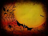 Grunge halloween card or background in orange and red design