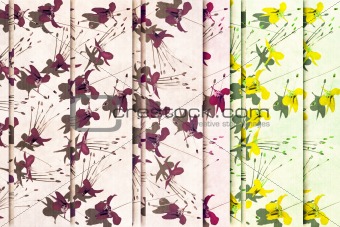 Shock yellow and purple flower background 