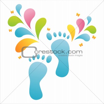 foot steps with splash