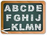 Chalk Alphabet on Blackboard