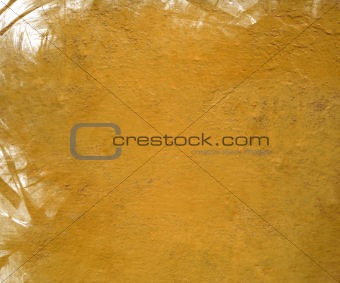 Yellow cloudy gloss paint with grunge feather edge