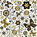 Seamless white floral pattern (vector)