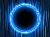 Abstract Blue Lines Background with Black Circle