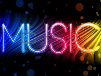 Music Party Abstract Colorful Waves on Black Background