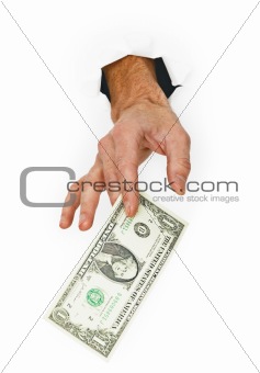 Giver money isolated on white