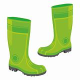 isolated rubber boots