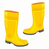 isolated rubber boots