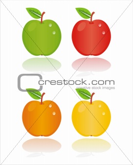 set of 4 apples