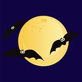 bats over moon