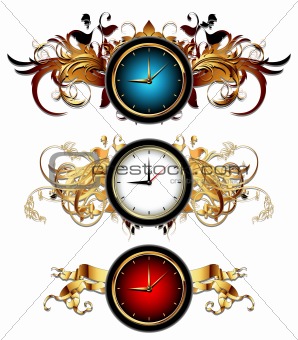 clocks with floral elements
