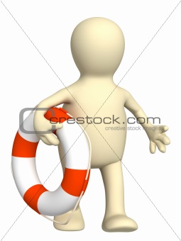 Puppet with a lifebuoy 