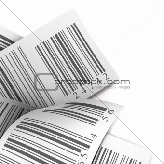 multicolored barcodes sticker label over white background