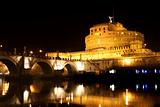 view of  Castel Sant' Angelo night in Rome, Italy 