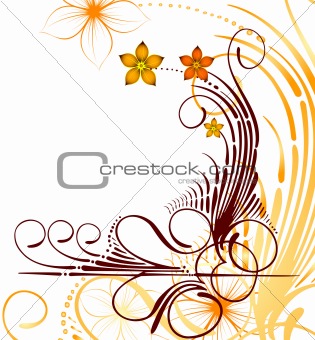 Autumn floral design background. Vector
