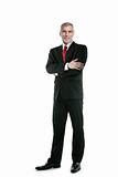 full length suit tie businessman posing stand