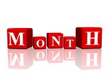 month in 3d cubes