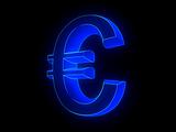 glowing euro sign