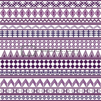 Background with geometrical shapes, purple African motives