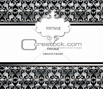Vector damask gold pattern and frame