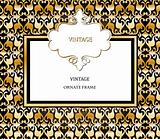 Vector damask pattern and frame