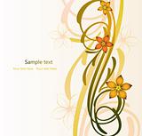 Abstract autumn image with flowers. Vector