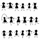 Black stylized children silhouettes