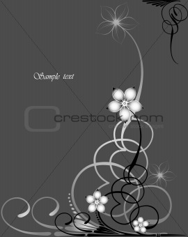 Abstract image, there are flowers, scroll branch