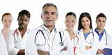 expertise doctor multiracial nurse team row