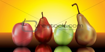 pears and apples still life