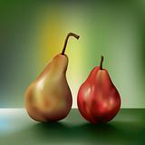 two vector pears side by side