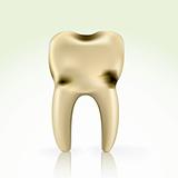 unhealthy, yellow cavity tooth