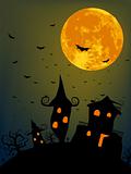 Halloween night with full moon