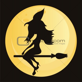 witch over moon
