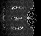 Vintage stylized floral silver background. Vector