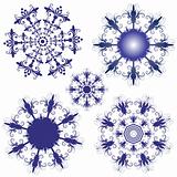 Set violet snowflakes