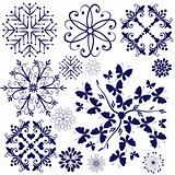 Collection violet snowflakes