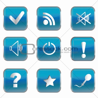 Blue buttons with pc icons