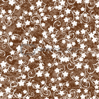 Brown background with white foliage