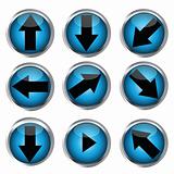 Buttons for web design, black arrow icon set