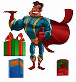 Super hero with products