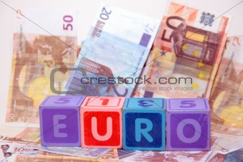euro in blocks on cash 