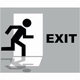 Grey exit sign icon