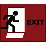 Exit symbol in red
