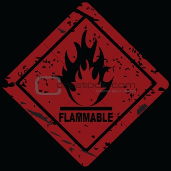 Flammable Fire Hazard warning symbol
