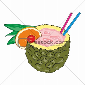 illustration of pineapple cocktail
