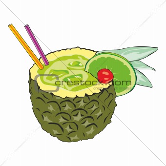 illustration of pineapple cocktail