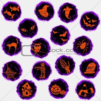 Grungy halloween icons