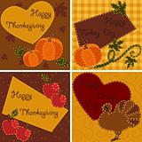 Set of quilted Thanksgiving cards