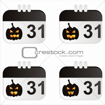 halloween calendar icons